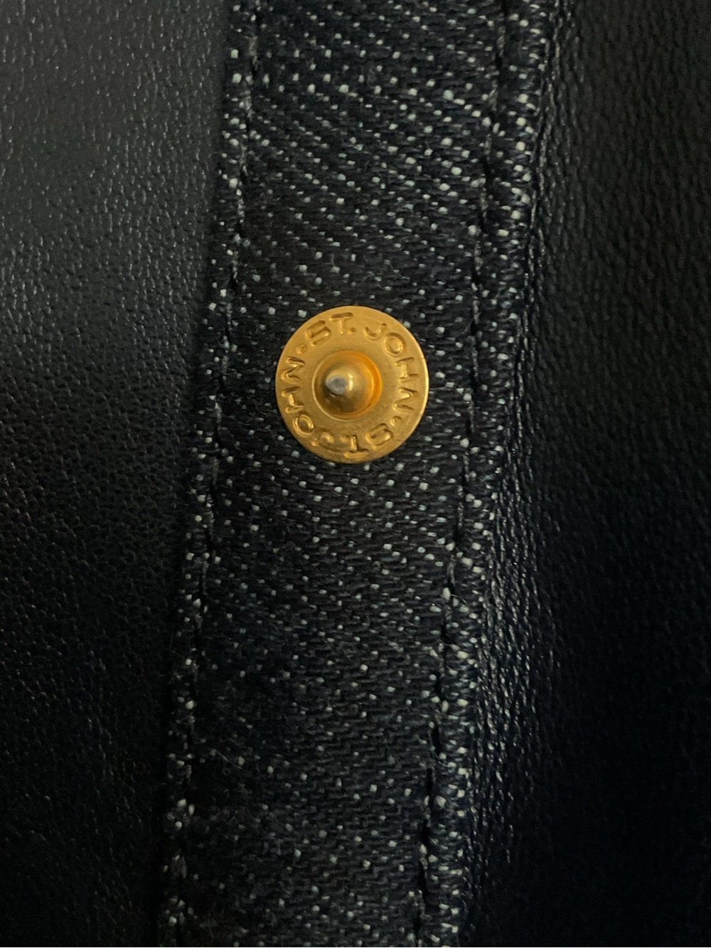 Women's Navy Leather Stud-Trim Zip Jacket - Picture 6 of 10